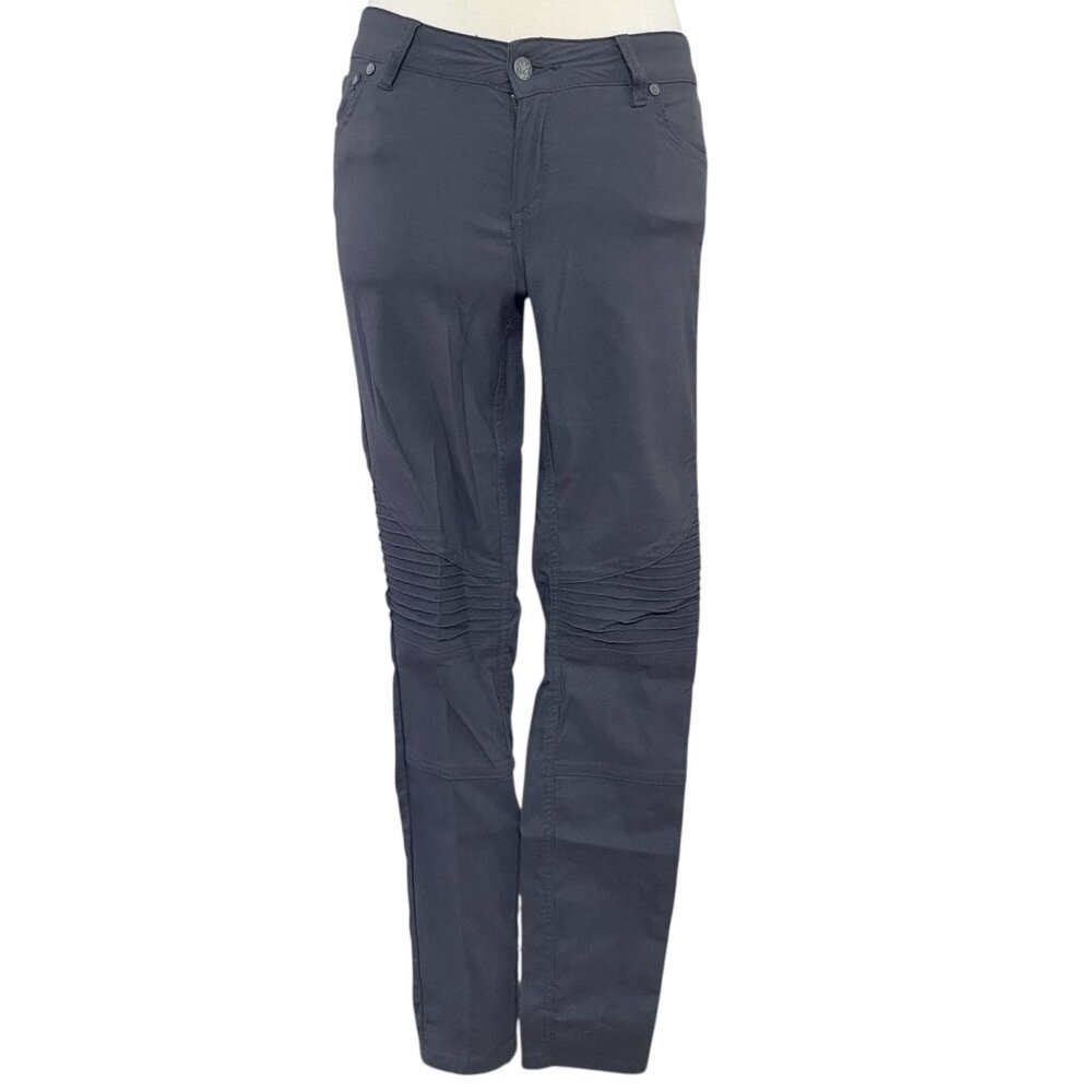 PrAna Brenna Moto Skinny Pant Womens 4 Gray Nylon Hiking Camping Climbing